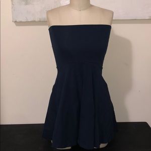FOREVER 21 Navy blue strapless skater dress